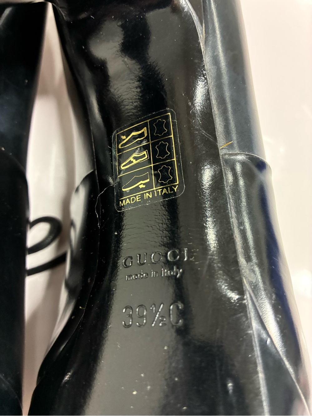 Gucci black leather lace-up platform heels - Picture 8 of 9